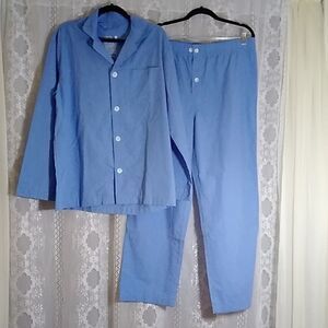 Fruit Of The Loom Men Pajamas Set Solid Blue Size M (32-34)